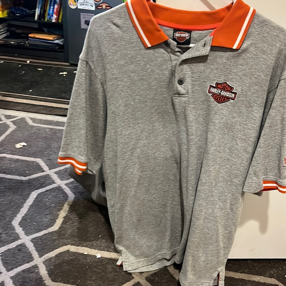 Men’s Gray Short Sleeve Harley Davidson Polo -Size XL